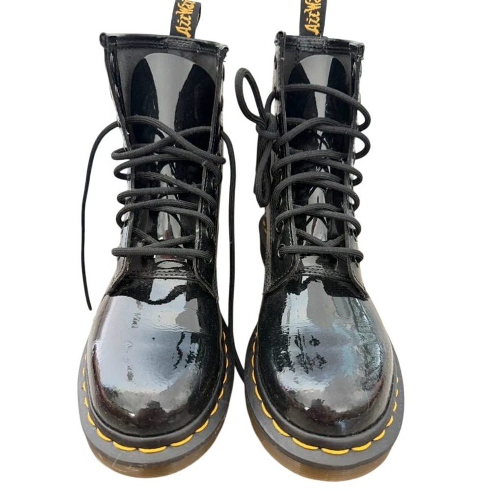 Dr. Martens 1460W Black Patent Leather 8-Eye Combat Boots Women's 6 11821011